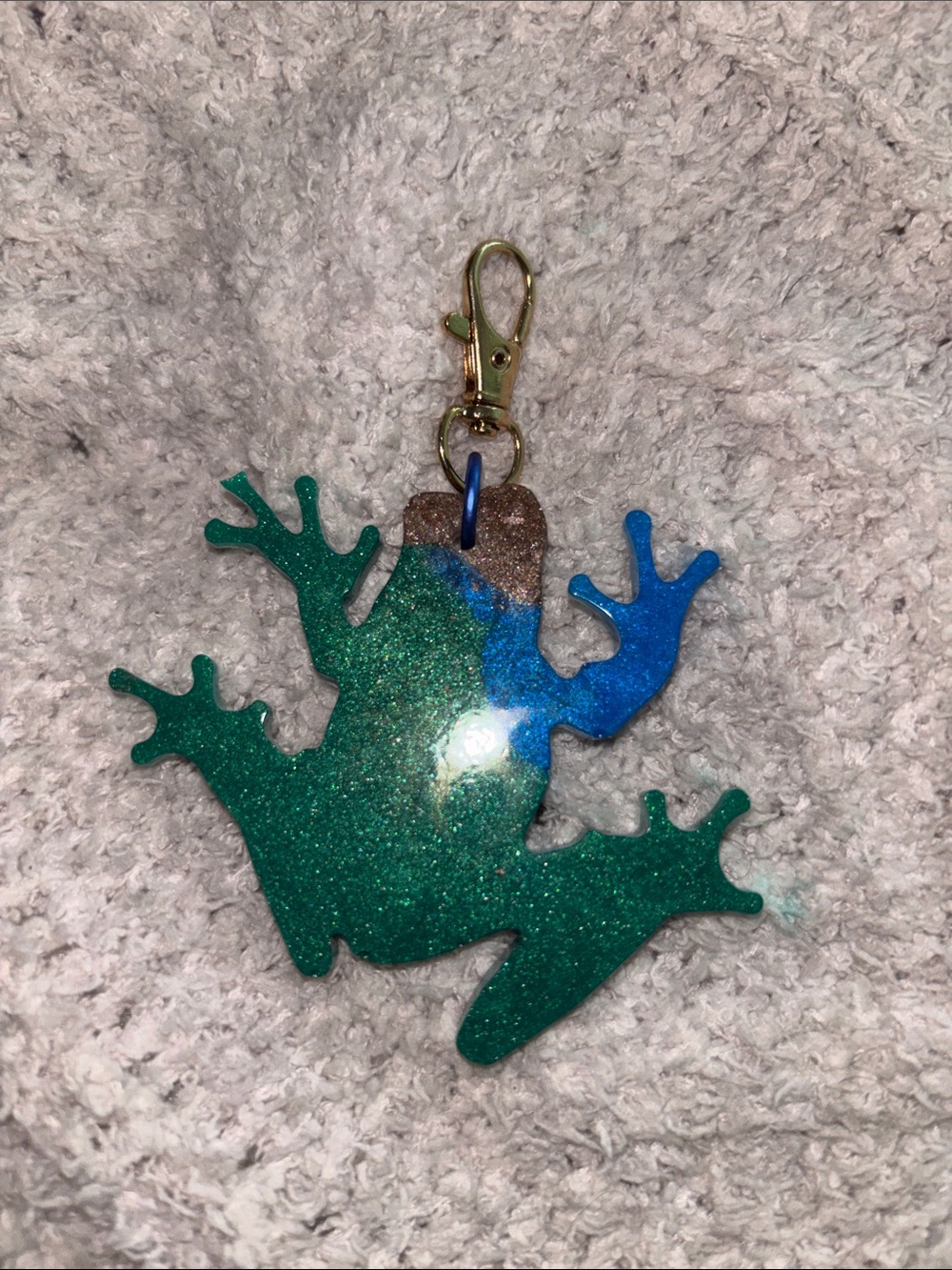 Colorful Frog Pendant/keychain (handmade)